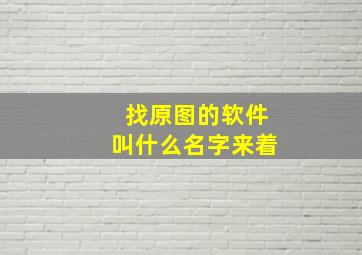 找原图的软件叫什么名字来着