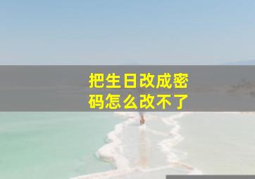 把生日改成密码怎么改不了