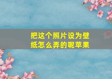 把这个照片设为壁纸怎么弄的呢苹果