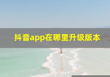 抖音app在哪里升级版本