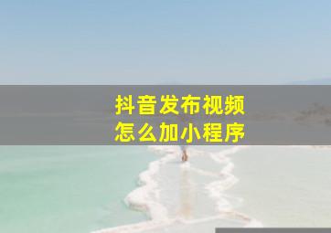 抖音发布视频怎么加小程序