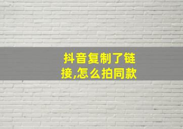 抖音复制了链接,怎么拍同款