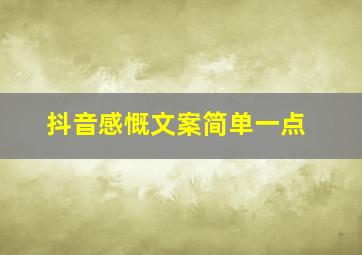 抖音感慨文案简单一点