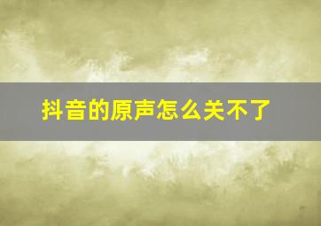 抖音的原声怎么关不了