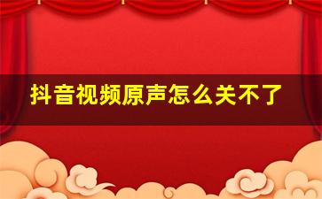 抖音视频原声怎么关不了