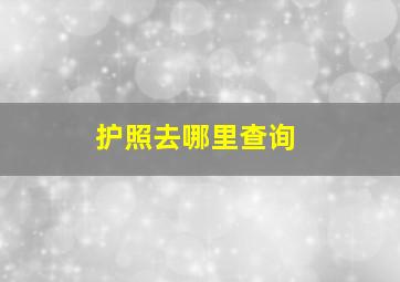 护照去哪里查询