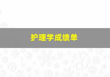 护理学成绩单