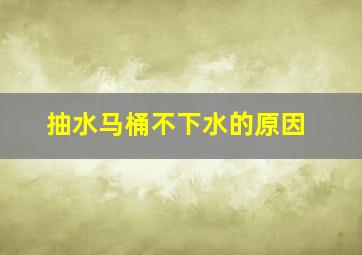 抽水马桶不下水的原因