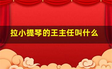 拉小提琴的王主任叫什么