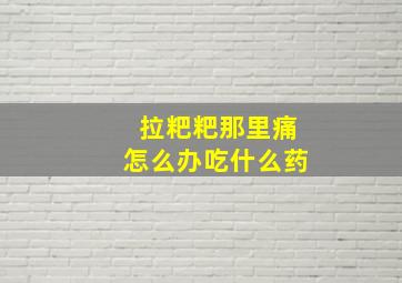 拉粑粑那里痛怎么办吃什么药