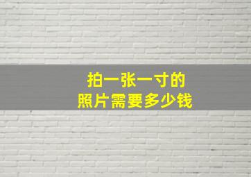 拍一张一寸的照片需要多少钱