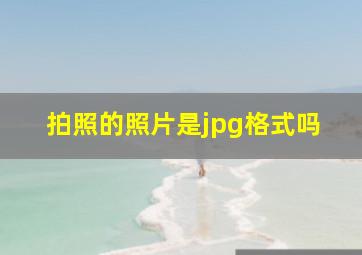 拍照的照片是jpg格式吗