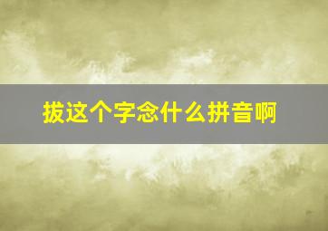 拔这个字念什么拼音啊