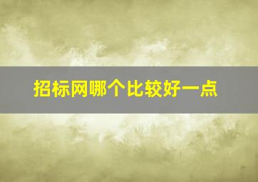 招标网哪个比较好一点