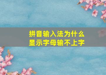 拼音输入法为什么显示字母输不上字