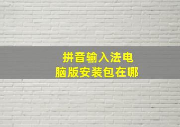 拼音输入法电脑版安装包在哪