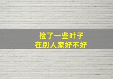 捡了一些叶子在别人家好不好