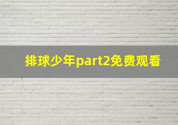 排球少年part2免费观看