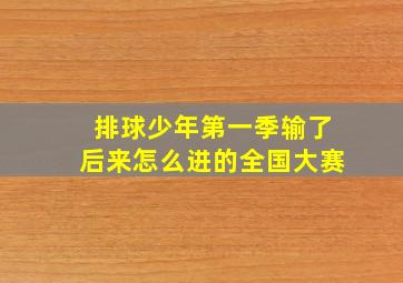 排球少年第一季输了后来怎么进的全国大赛