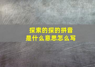 探索的探的拼音是什么意思怎么写