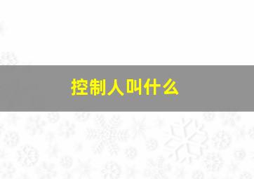 控制人叫什么