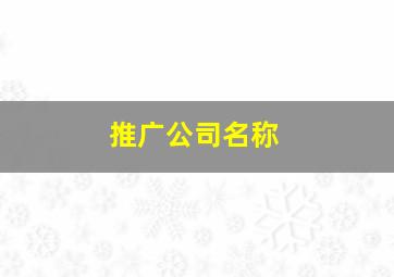 推广公司名称