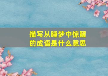 描写从睡梦中惊醒的成语是什么意思