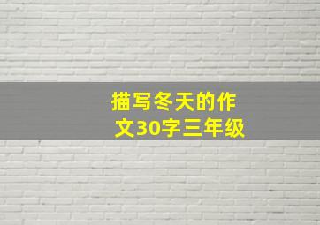 描写冬天的作文30字三年级