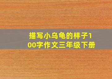 描写小乌龟的样子100字作文三年级下册