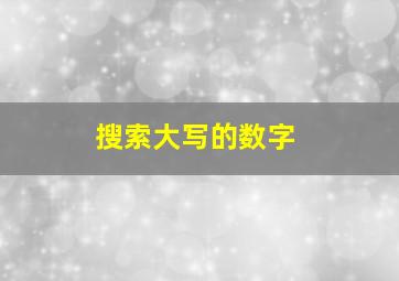 搜索大写的数字