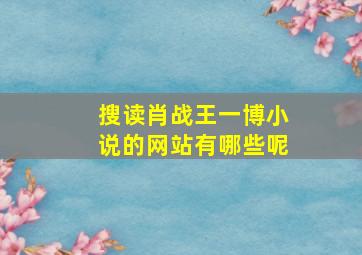 搜读肖战王一博小说的网站有哪些呢