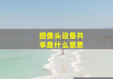 摄像头设备共享是什么意思