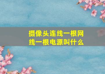 摄像头连线一根网线一根电源叫什么