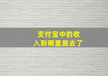 支付宝中的收入到哪里就去了