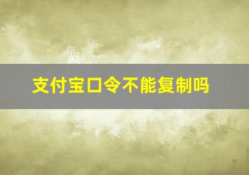 支付宝口令不能复制吗