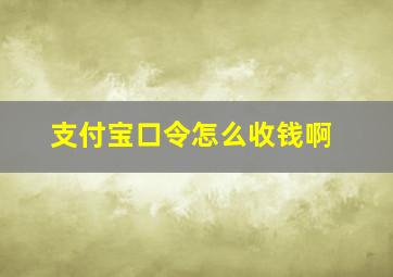 支付宝口令怎么收钱啊