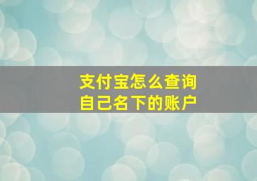 支付宝怎么查询自己名下的账户