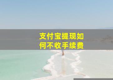 支付宝提现如何不收手续费