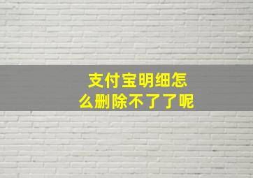 支付宝明细怎么删除不了了呢