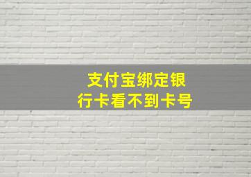 支付宝绑定银行卡看不到卡号