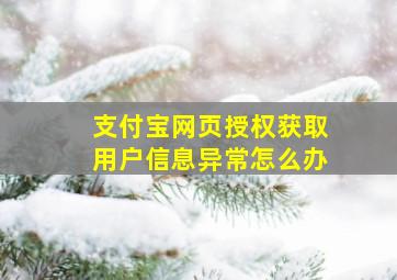 支付宝网页授权获取用户信息异常怎么办