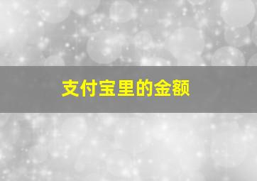 支付宝里的金额