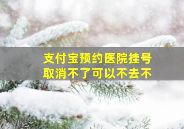 支付宝预约医院挂号取消不了可以不去不