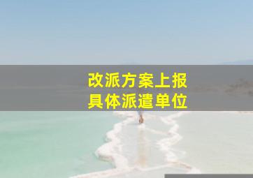 改派方案上报具体派遣单位