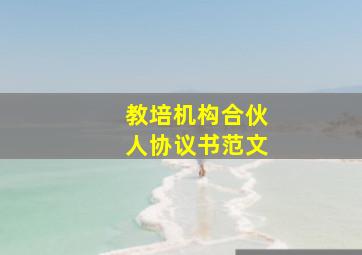 教培机构合伙人协议书范文