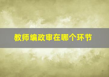 教师编政审在哪个环节