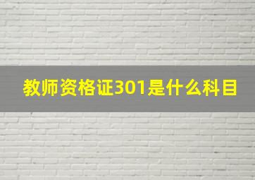 教师资格证301是什么科目