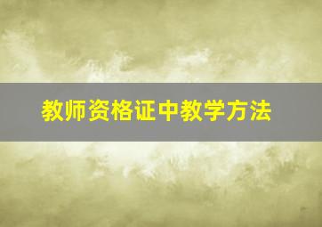 教师资格证中教学方法