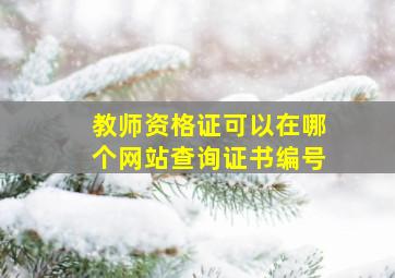 教师资格证可以在哪个网站查询证书编号