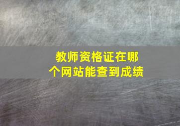 教师资格证在哪个网站能查到成绩